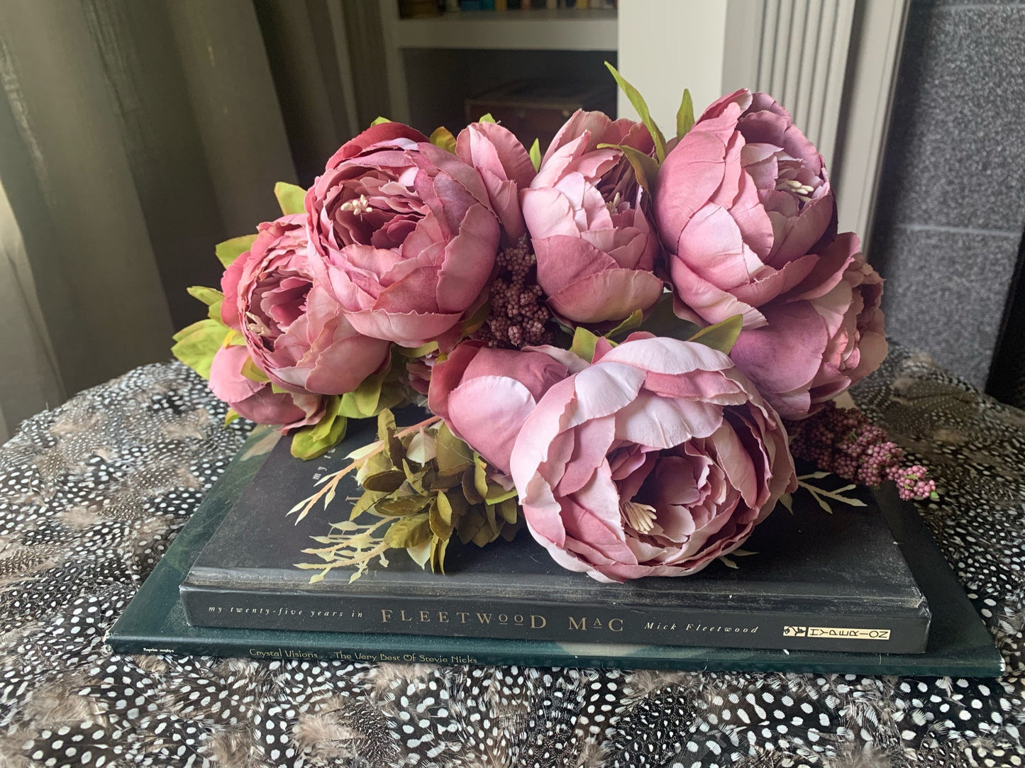 Artificial Peony Bouquet / Silk Peonies Bunch / Pink Wedding Flowers