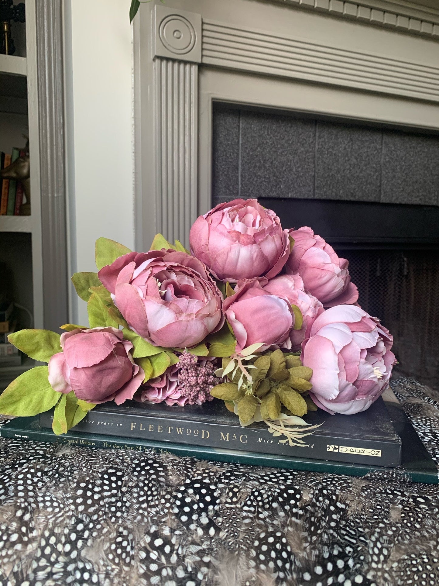 Artificial Peony Bouquet / Silk Peonies Bunch / Pink Wedding Flowers
