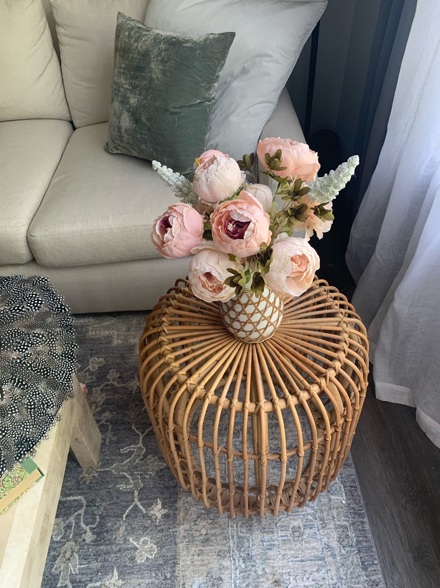 Artificial Peony Bouquet / Silk Peonies Bunch / Pink Wedding Flowers