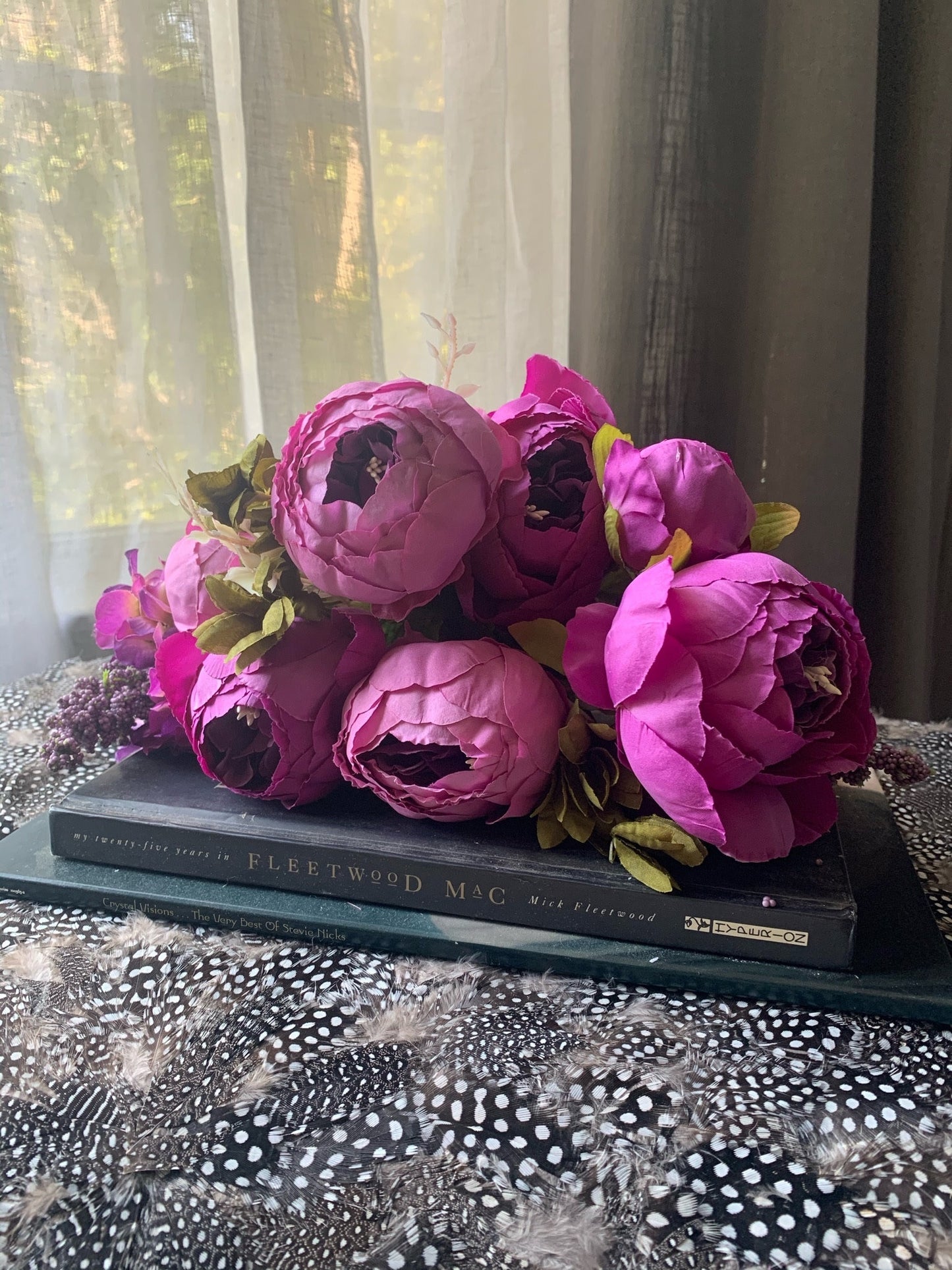 Artificial Peony Bouquet / Silk Peonies Bunch / Pink Wedding Flowers